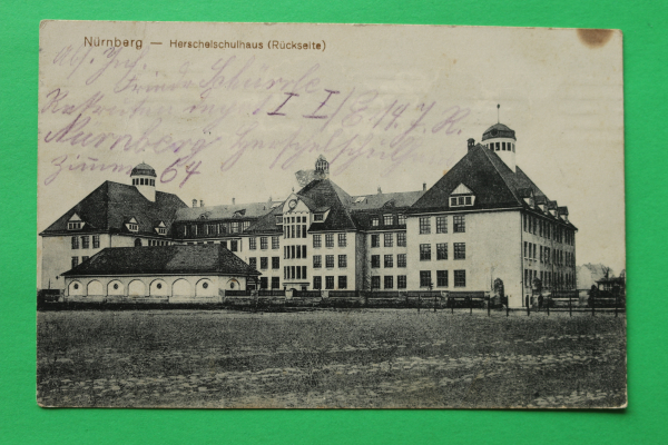 AK Nürnberg / 1916 / Herschel Schulhaus Schule Rückseite / Judaika / Architektur